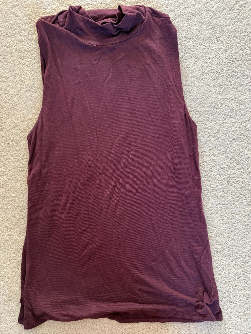 Maroon Express Sleeveless Top, Medium